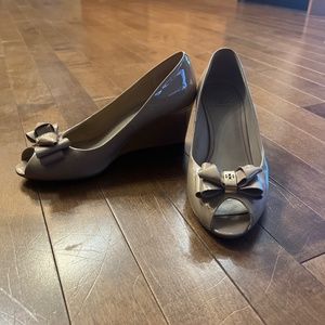 Tory Burch Peep Toe Wedge Heels